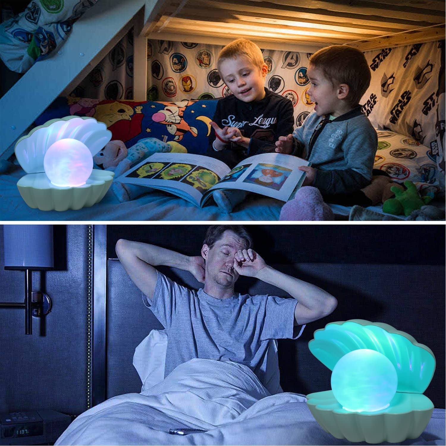 Amazon.com: LKUA Shell Pearl Beach Themed Night Light, RGB 8